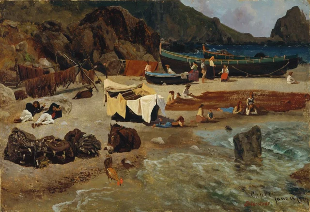 Barcos de pesca em Capri