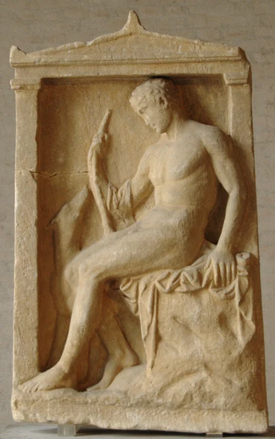 Grave Relief of a Young Man as a Hunter