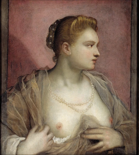 Lady revealing her Breast