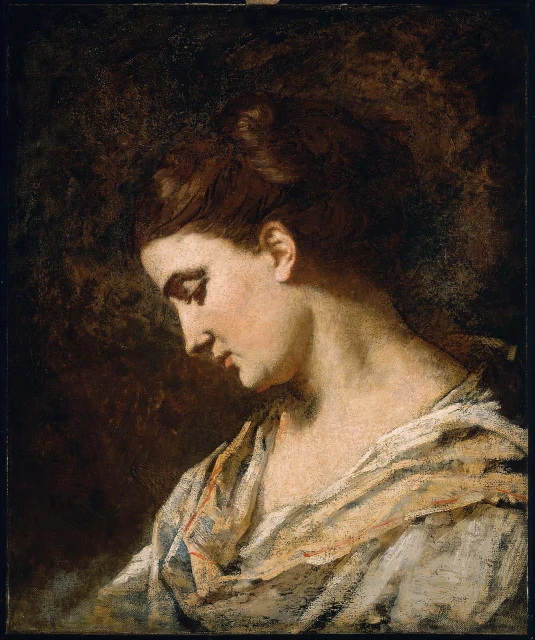 Testa di donna di profilo