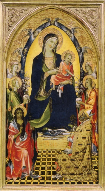 Madonna and Child Enthroned with Saint John the Baptist, Saint Nicholas and Angels