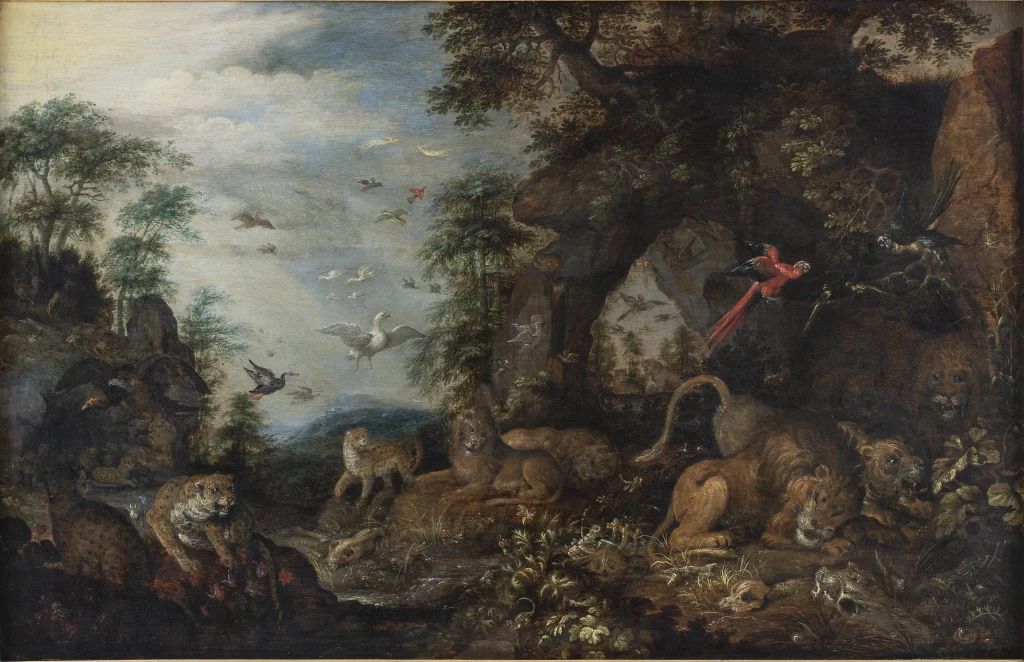 Paysage avec animaux sauvages