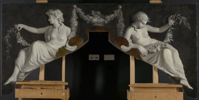 Overdoor with Two Reclining Women with Garlands