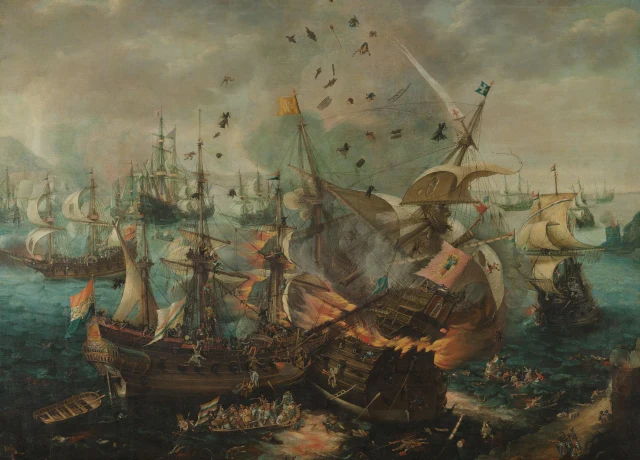 The Explosion of the Spanish Flagship during the Battle of Gibraltar, 25 April 1607