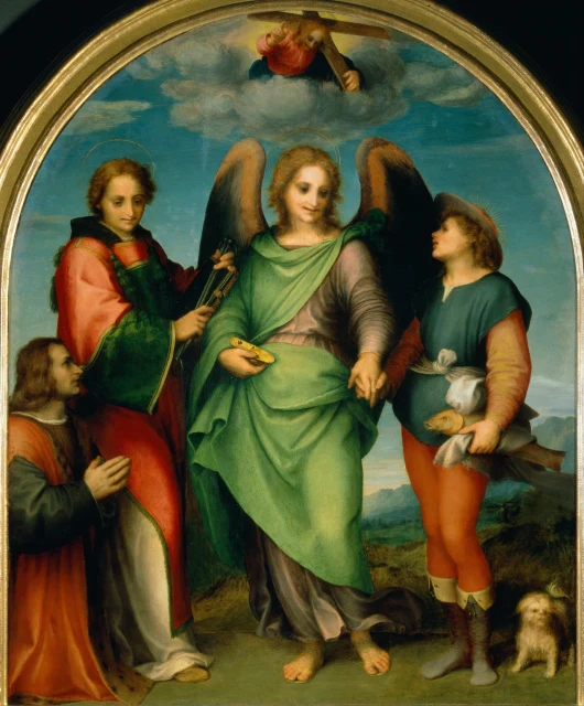 Archangel Raphael with Tobias, Saint Leonard and the Donor Leonardo di Lorenzo Morelli