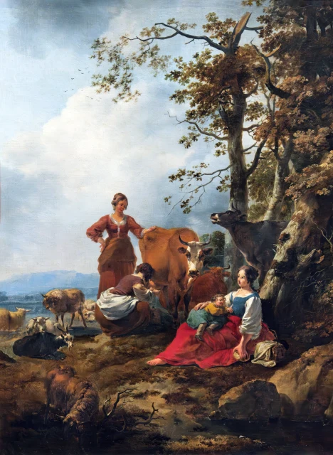 Landscape with peasant women and herds