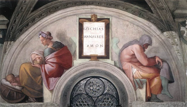 Lunette: Hezekiah, Manasseh and Amon