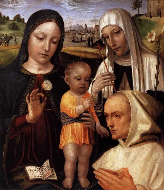 Madonna and Child with Saint Catherine of Siena and a Carthusian Monk