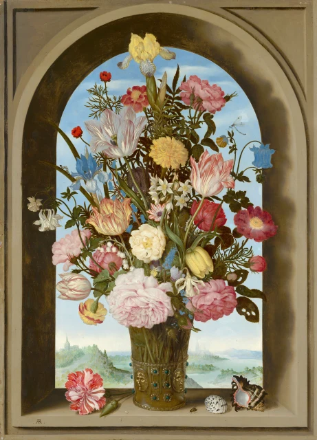 Vase of Flowers in a Window