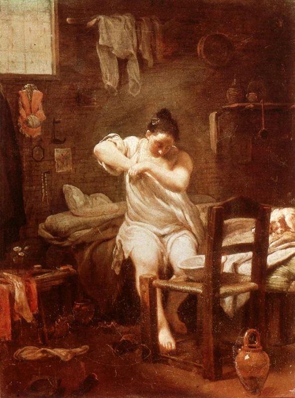 Woman Searching for Fleas