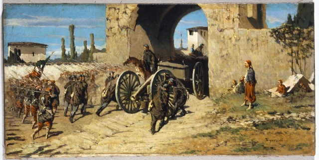 Arms Forward. Entry of the French Zouaves and the Tuscan Artillery in Rubiera
