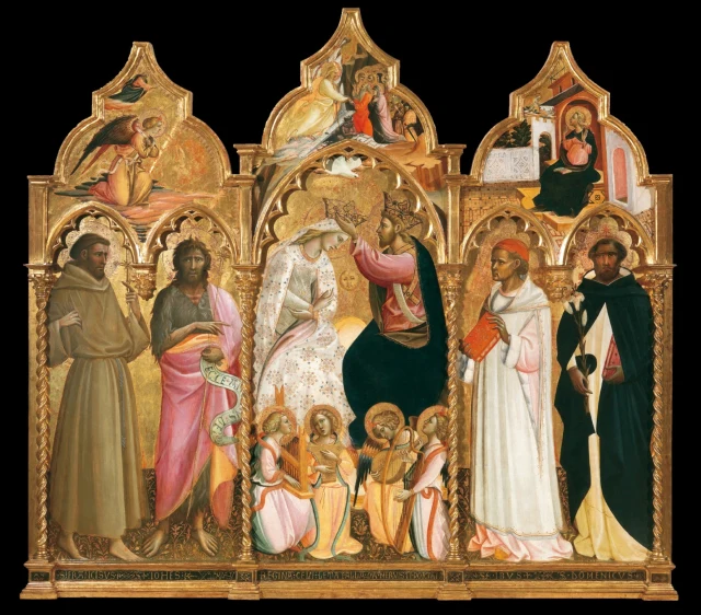 Coronation of the Virgin with Four Music-Making Angels