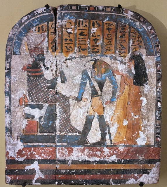 Stela of Lady Nestarut Led by Thoth before Atum