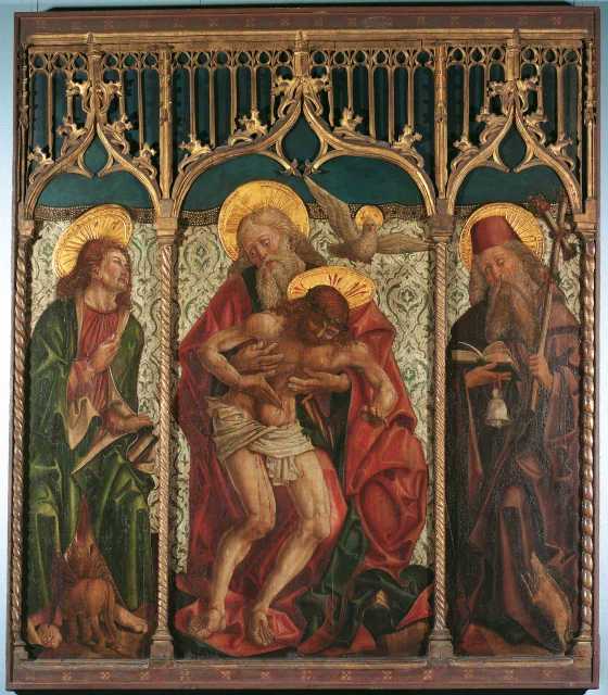 Die Heilige Dreifaltigkeit zwischen den hll. Markus und Antonius Eremita