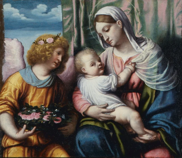 Virgen con el Niño y un ángel