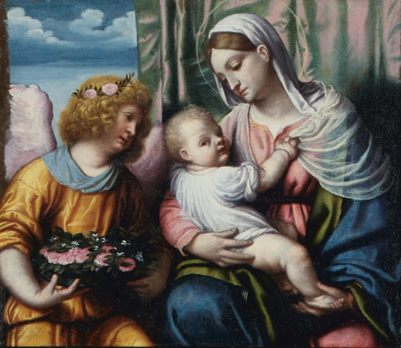 Virgen con el Niño y un ángel