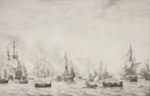 La bataille des Downs contre l'Armada espagnole, 21 octobre 1639