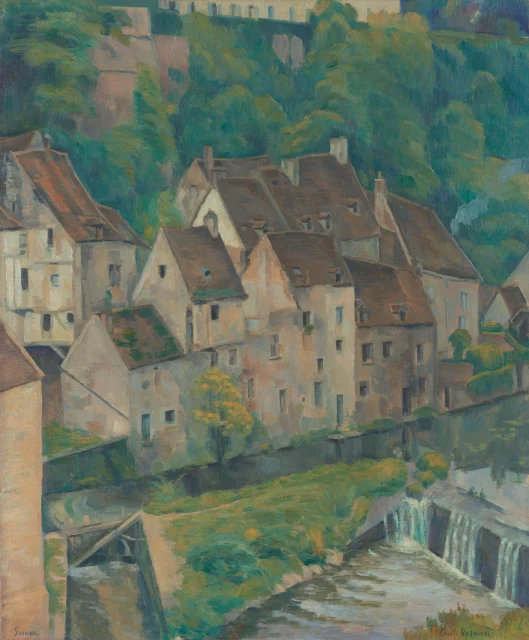 View of Semur, Houses