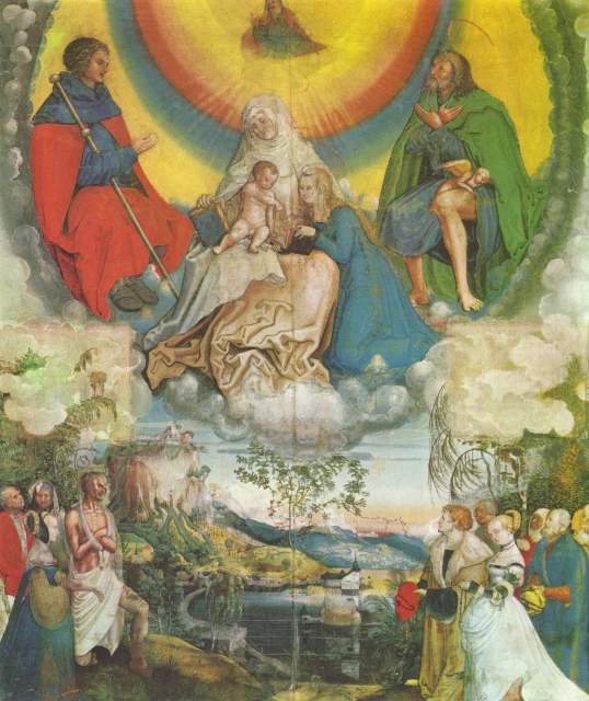 Sant'Anna con la Vergine e il Bambino, san Giacomo Maggiore e san Rocco come intercessori per l'umanità colpita dalla peste