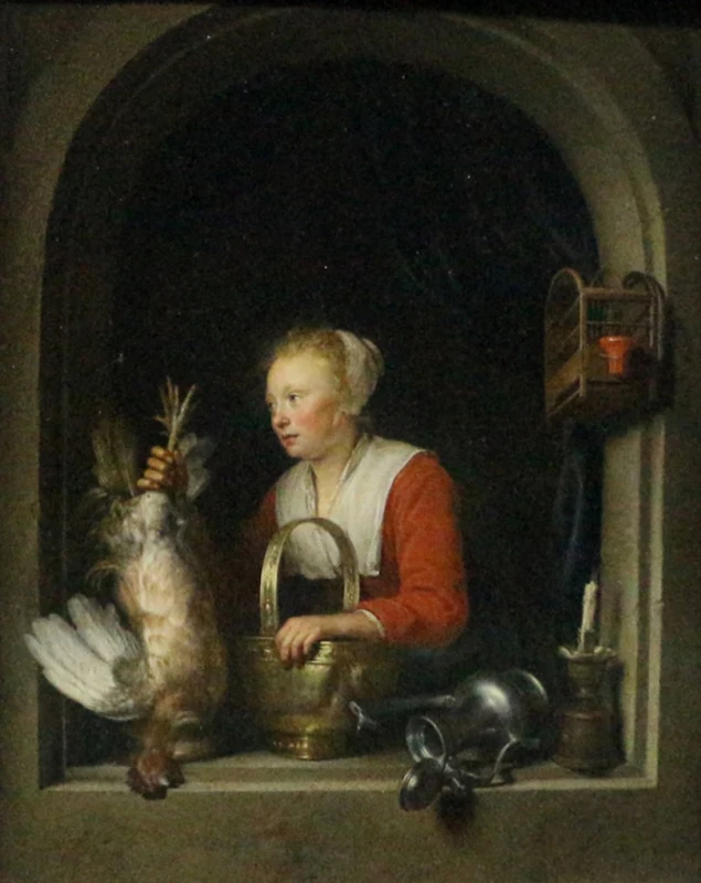 Woman Holding a Dead Cockerel