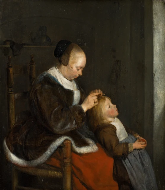 Mother Combing Her Child's Hair, known as 'Hunting for Lice'