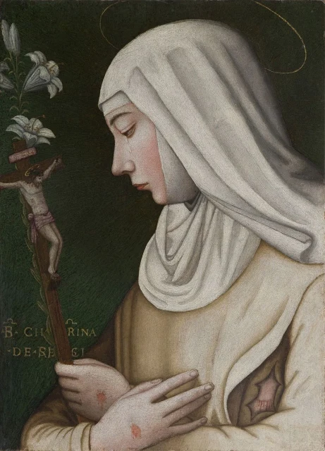 Santa Caterina da Siena con il crocifisso e il giglio