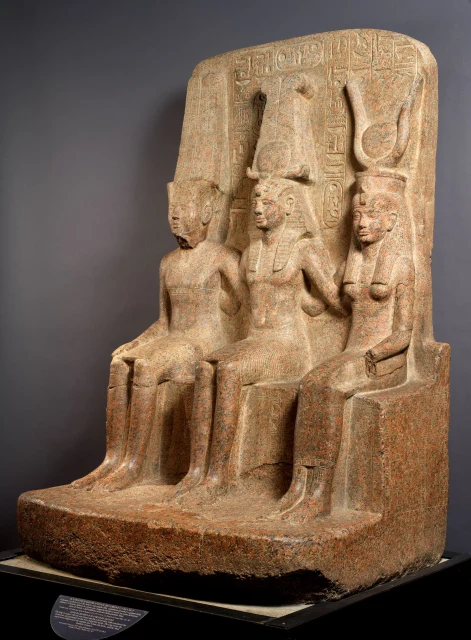 Ramesses II Seated between Amun and Mut