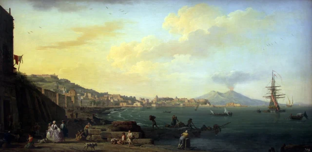 Veduta di Napoli con il Vesuvio
