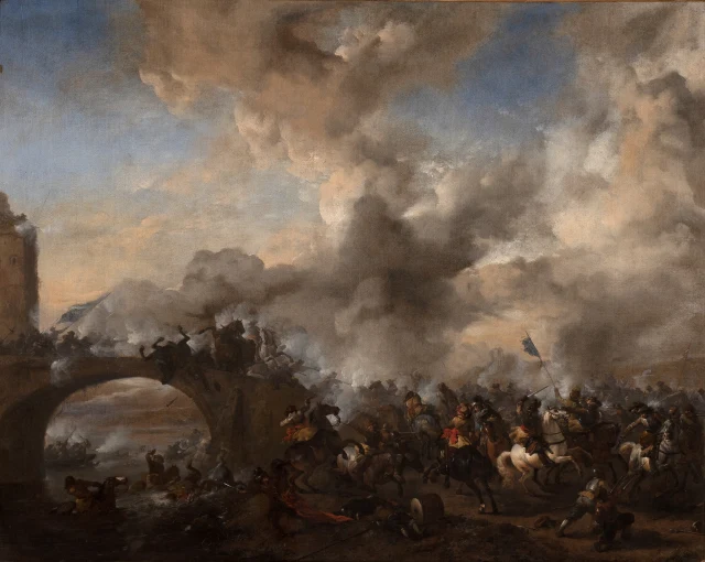 Cavalry Skirmish near a Bridge