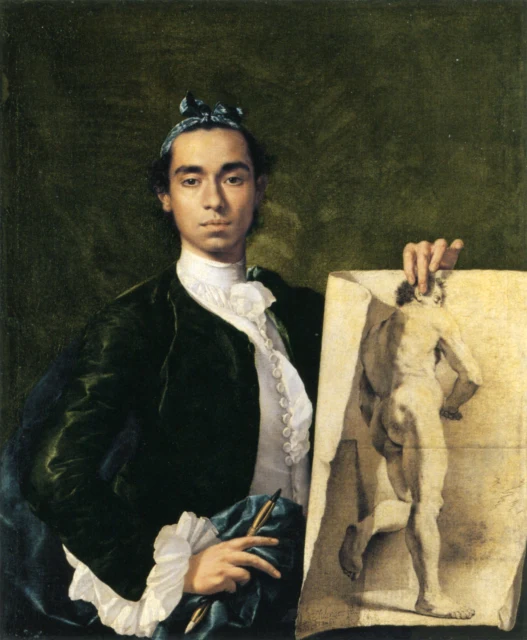 Self-Portrait Holding an Academic Study