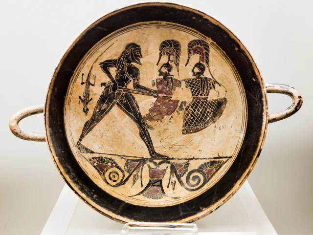 Laconian Cup with Herakles and the Amazons
