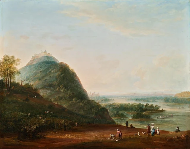 Vintage Outside Vienna With a View of Klosterneuburg, Mounts Leopoldsberg and Bisamberg, and Korneuburg