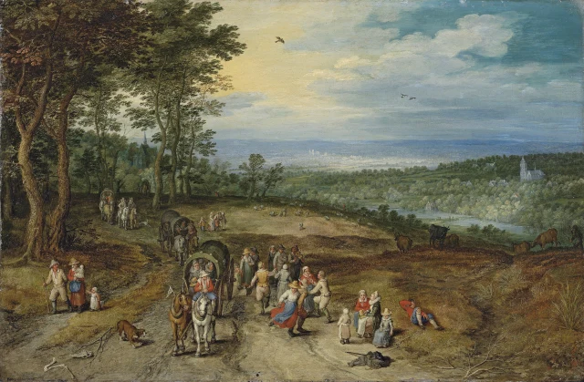 Landscape with Travellers and Peasants on a Track