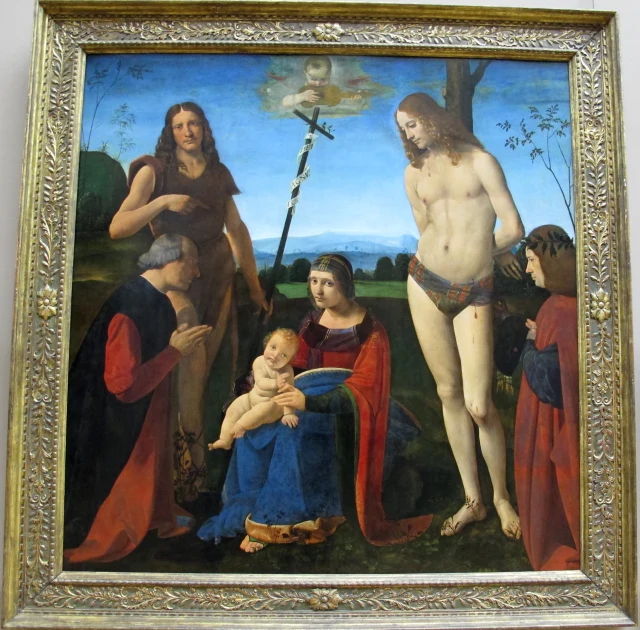 Virgin and Child with Saints John the Baptist and Sebastian and Two Donors (The Casio Altarpiece)