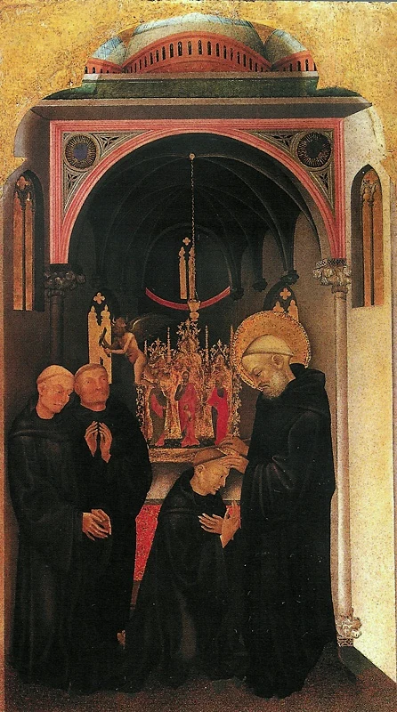 Der heilige Benedikt treibt einem Mönch den Dämon aus