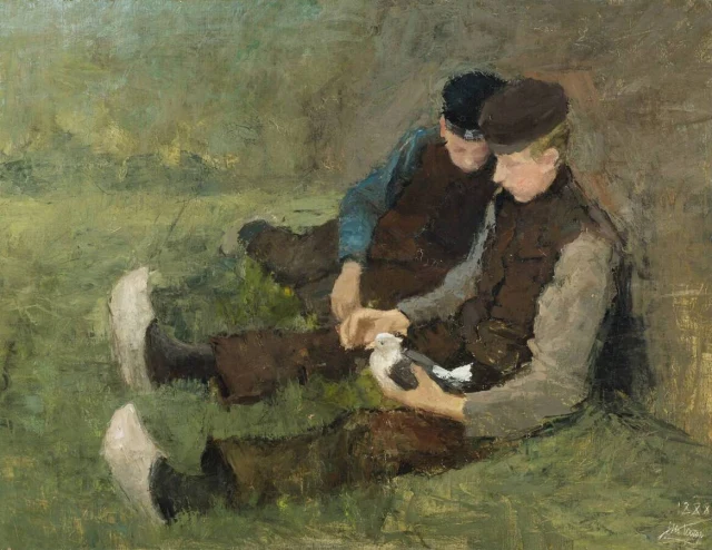 Boys with a Dove